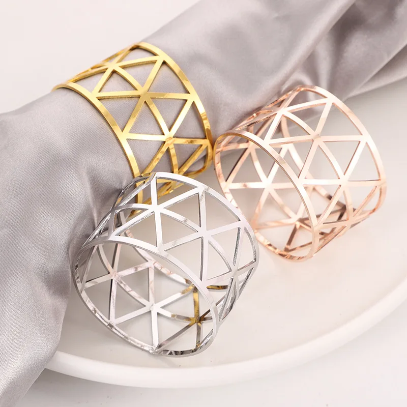 Rose Gold Silver Alloy Napkin Rings Wedding Party Table Decoration