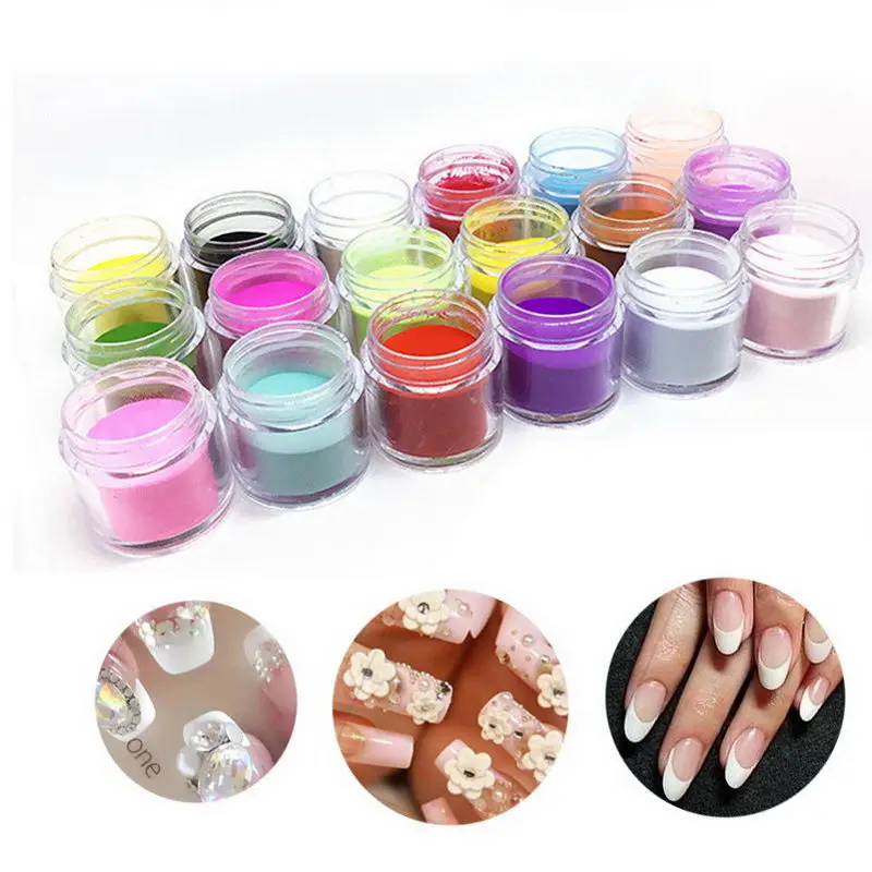 

18 Color Crystal Powder Carved Special High Purity Crystal Powder Nail Tool MH88