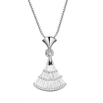 

S925 Sterling Silver Necklace Fashion New Classic Temperament Female Skirt Clavicle Necklace