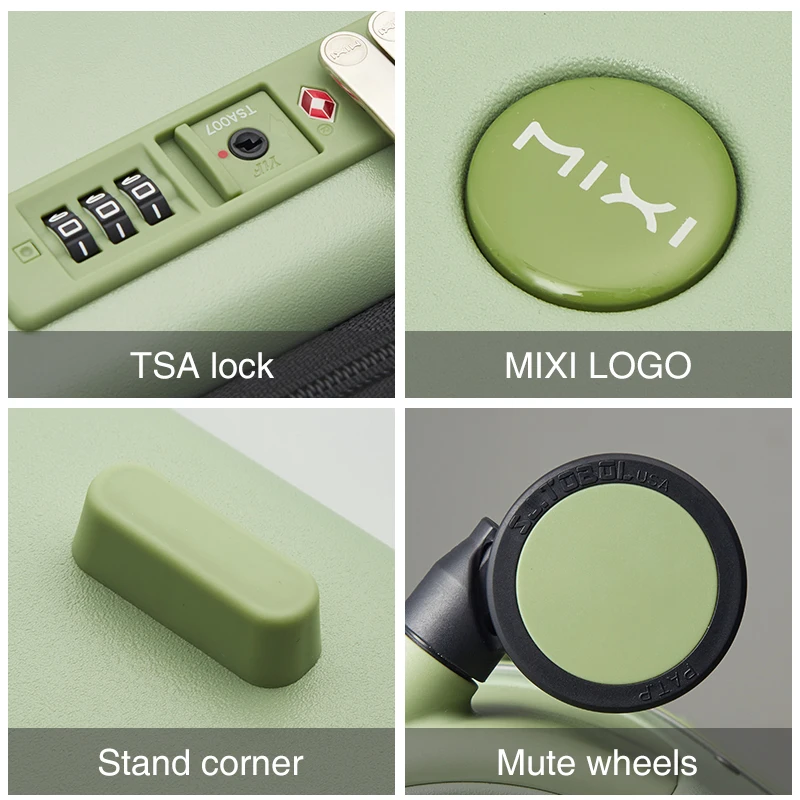 Mixi 2022 новый запатентованный дизайн переносной чемодан для женщин 18 дюймов чемодан на колесиках для мужчин поликарбонатный алюминиевый кар...