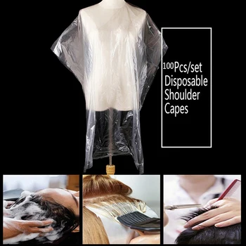 

100Pcs Disposable Hairdressing Capes Cutting Perm Dye Hair Cape Barber Cloth Model Accessories