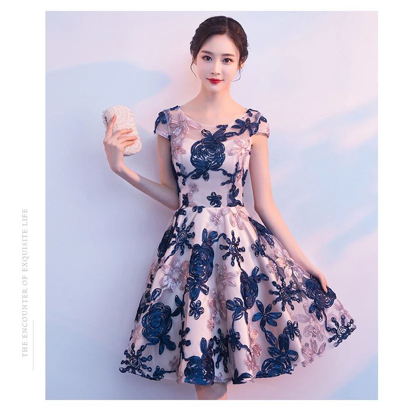 wei yin AE0419 Colorful Short Prom Dresses 2020 New Sexy Prom Dress Custom Made Tulle Lace Knee-Length Prom Party Gowns