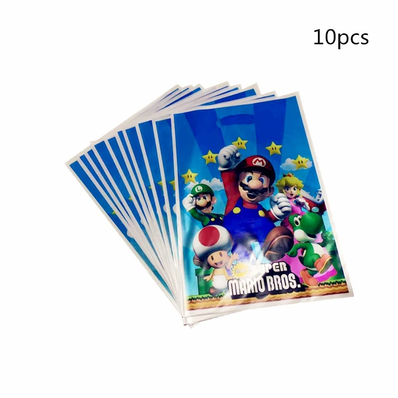 Loot Bag 10pcs 1 компл./лот Mario Bros складные pinata Mario Bros вечерние украшения для игры Забавные товары для дня рождения Супер Марио пината - Цвет: Loot Bag 10pcs