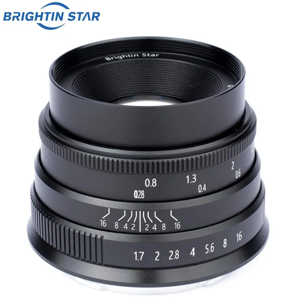 Brightin star 35 мм F1.7 с большой апертурой, с ручным фокусом, с фиксированным объективом, беззеркальная камера, объектив для камер Fuji FX-mount APS-C