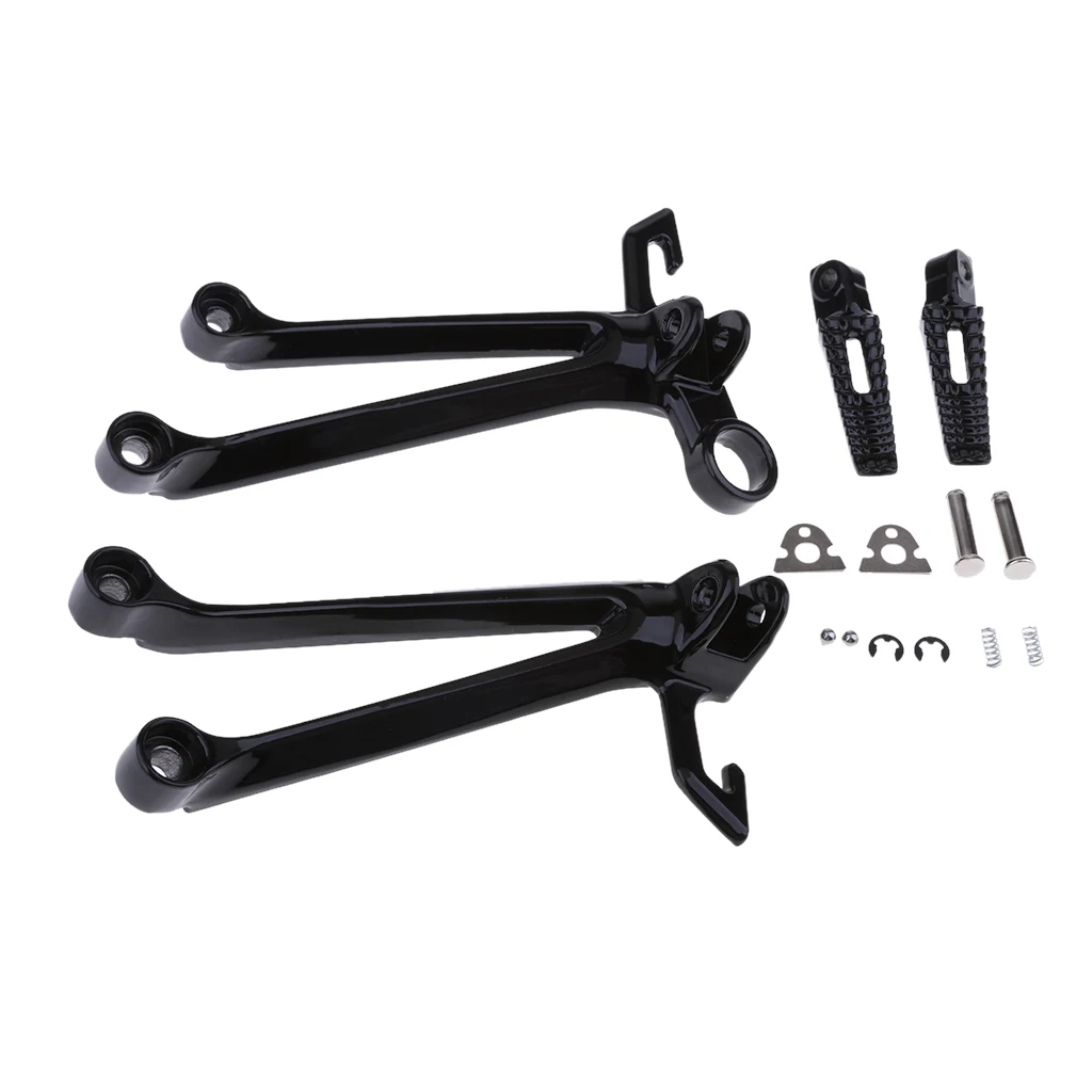 Black Rear Passenger Foot Peg Set For Suzuki GSXR1000 2005 2006