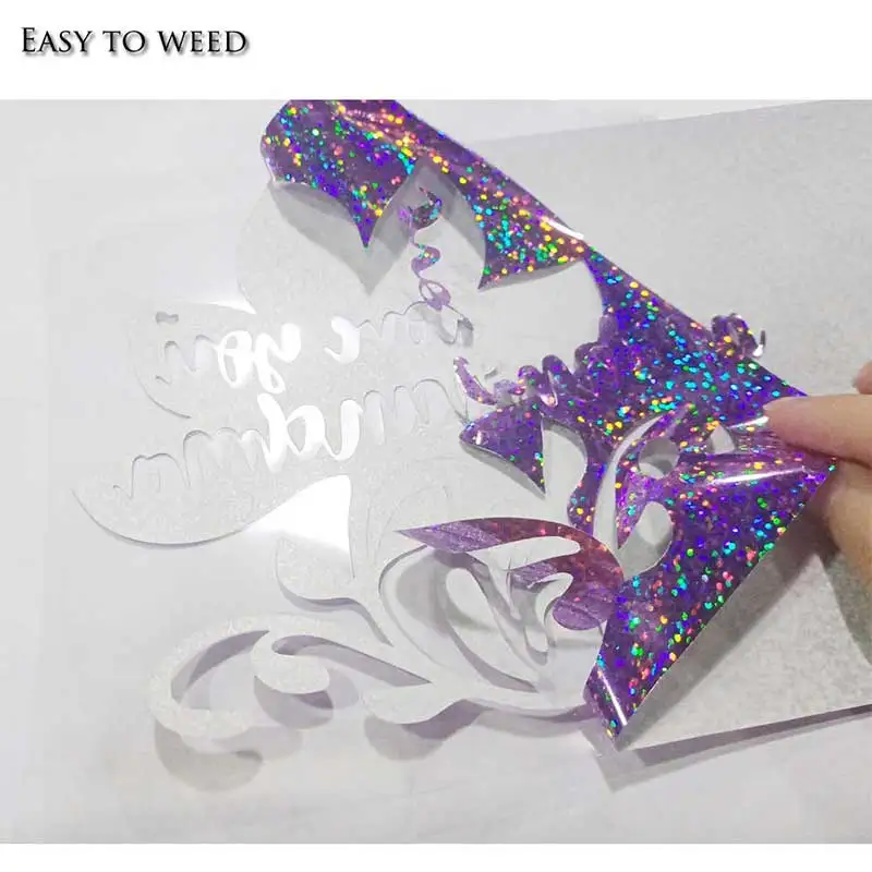 Теплопередача виниловая передача железа для футболок голограмма пленка ширина 50