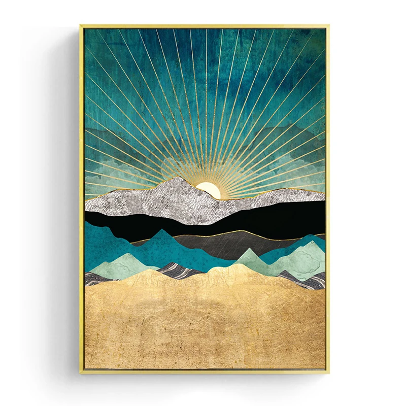 Скандинавские абстрактные настенные художественные геометрические киты Горный пейзаж на холсте постеры и печать, Картина Настенная для гостиной