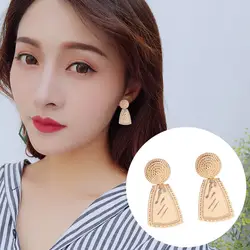 2019 Pendientes Brinco Brincos Para As Mulheres Южная Корея Ins металлические круглые неправильные ретро серьги зажим для ушей