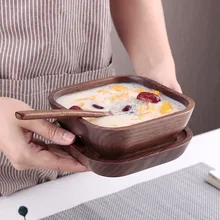 Снек деревянная посуда с рисунком деревянная посуда деревянная тарелка с плоским дном блюдо для закусок натуральные ручной работы деревянные тарелки