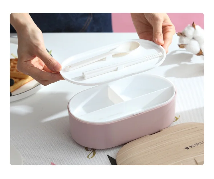 Bento Box, Bento Ланч-бокс для детей и взрослых, герметичные ланч-контейнеры с 2 ярусами, изготовленные из пшеничного волокна