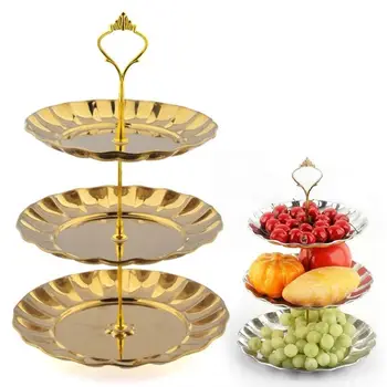 

2/3Tier Plastic Fruit Plate Cake Stand Birthday Party Decor Afternoon Tea Wedding Plates Tableware Dessert Vegetable Rack