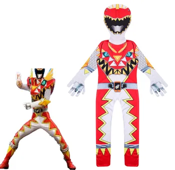 

Boys Cosplay Jumpsuits Halloween Costumes Extraordinary Power Mecha Five Beast Super Action Figures Rangers Battle Team Force