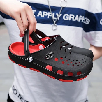 

WEH Men Sandals Crocks LiteRide Hole Shoes Crok Rubber Clogs For Men EVA Unisex Garden Shoes Black Crocse Adulto Cholas Hombre