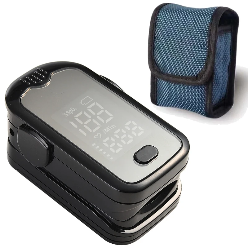 black with case Оксигемометр для пальца цифровой Пульсоксиметр чехол Портативный pulxiosimetro SPO2 PR оксиметр de Dedo saturimetro oximetro - Цвет: black with case