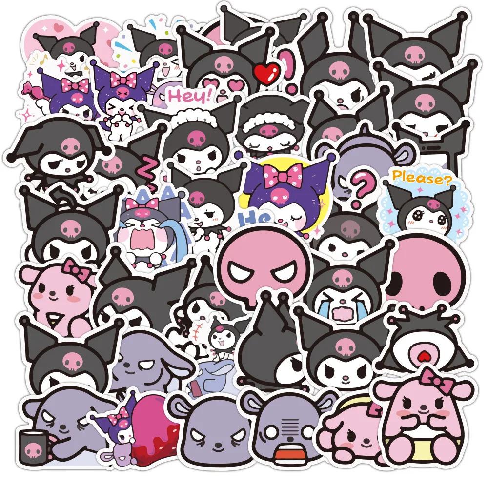 

50PCS Kuromi Melody Keroppi Pekkle Gudetama Cute Stickers for Kids Letter Diary Scrapbooking Stationery Pegatinas Sticker Toys