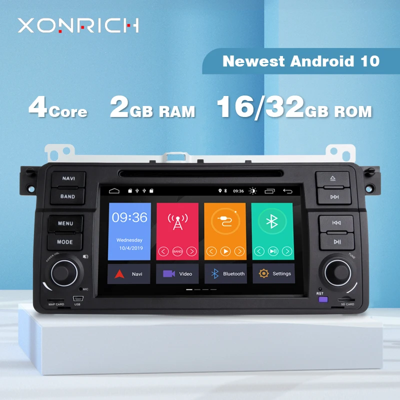 Автомобильный DVD-плеер Xonrich AutoRadio 1 Din Android 10 для BMW E46 M3 Rover 75 Coupe 318/320/325/330/335