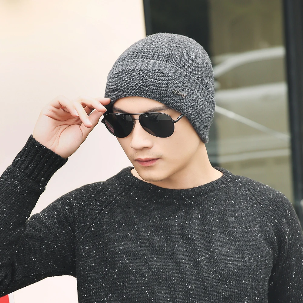 Горячая зимняя шапка, шарф Skullies Beanies для мужчин вязаная шапка женская маска Толстая Балаклава ушанка шерстяной берет мужская шапка