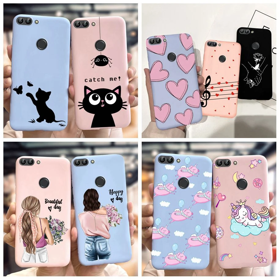 Funda de teléfono para Huawei P Smart Plus 2019, carcasa de silicona suave con corazón de dibujos animados, parachoques para Huawei P 2020 2018|Fundas antigolpes para teléfono| - AliExpress