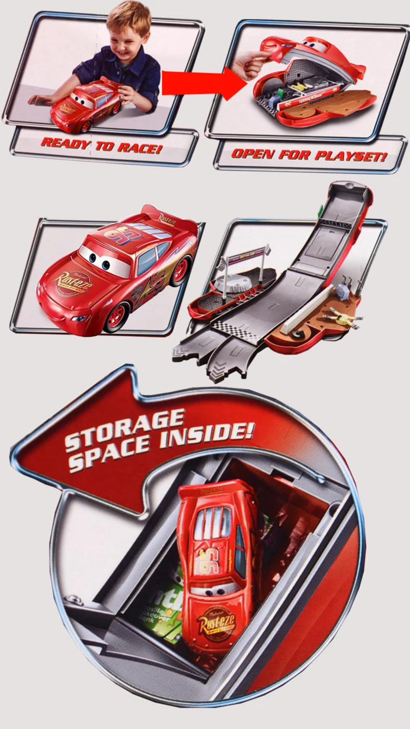Disney Pixar Cars Transform Lightning McQueen Big Deform Car Slide Track Educational Toy for Children DVF38