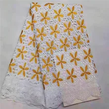 Чудесный дизайн Африканский хлопковое кружево «швейцарская вуаль» в швейцарском стиле с отверстиями Мягкая Белая ткань с камнями для свадебного платья