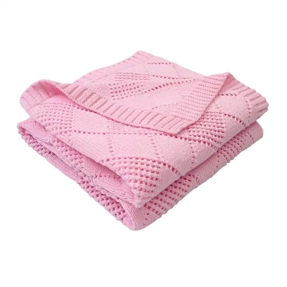 85x105cm Hollowing Knitted Cotton Crochet Diamond Summer Blanket Baby Wrap Baby Knitted Blanket Toddler Kids Back Seat Cover Blanket Swaddling Aliexpress