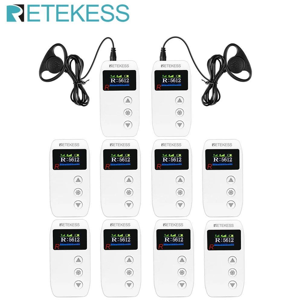 RETEKESS 무선 투어 가이드 시스템, 여행용 마그네틱 충전, 교회 번역, 박물관 교육, TT110, 2.4GHz, 10Pc 수신기