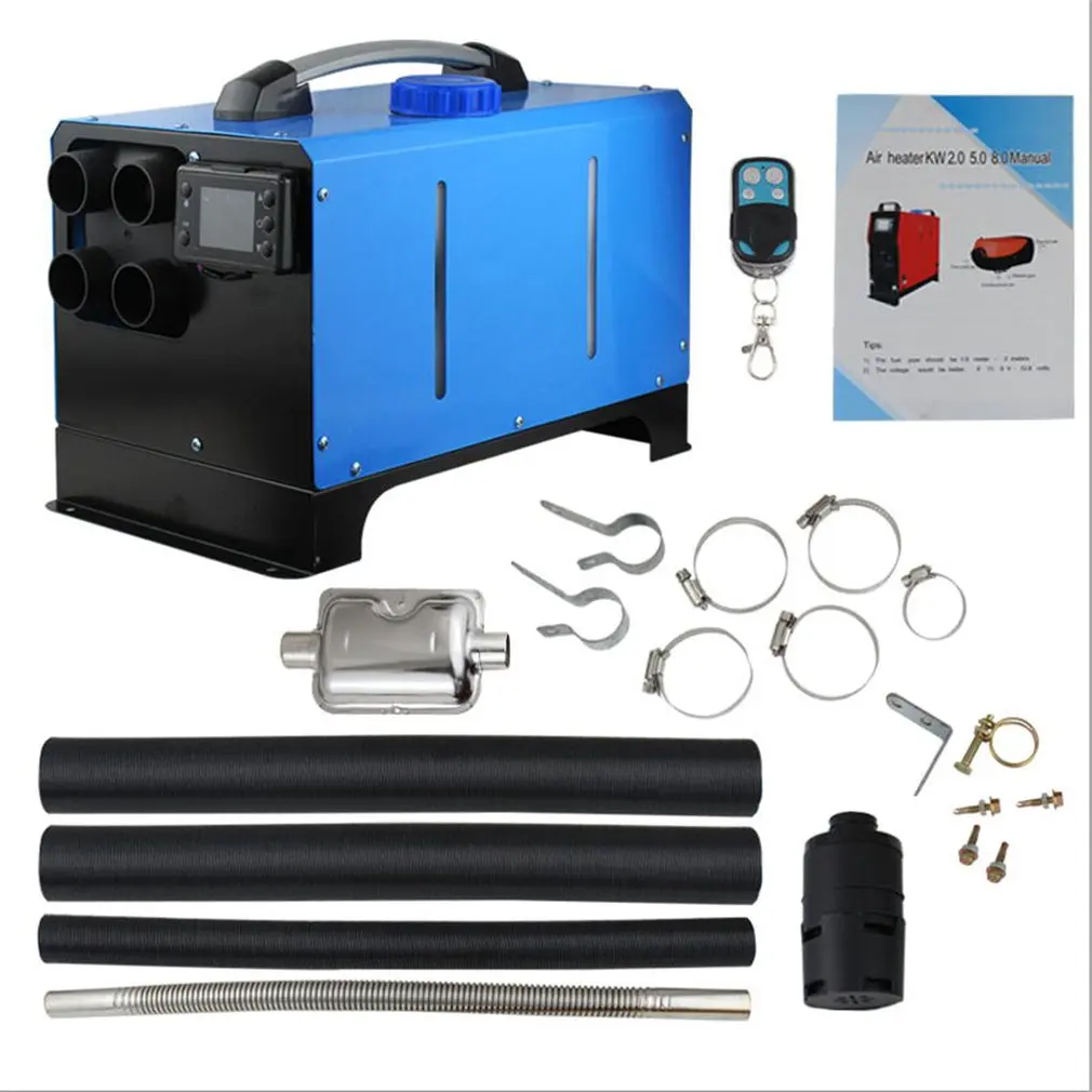

24V 5000W Portable One Machine Lcd Air Heater Remote Control Red Parking Fuel Multifunction Economical