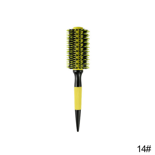 Sizes Professional Round Hair Comb Hairdressing Curling Hair Comb Wooden with Boar Bristle Mix Nylon Comb Salon Styling Tools