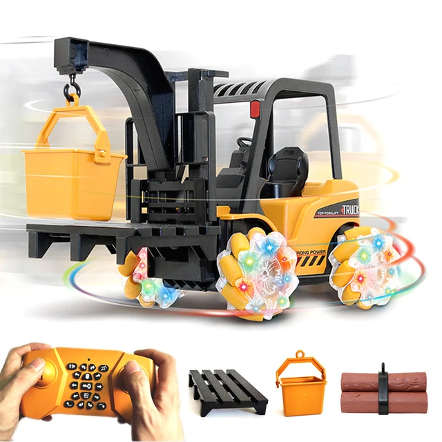 2.4Ghz 21 Channel RC Excavator Toy Truck Engineering Car Alloy Plastic Remote Control Forklift Crane RTR For Kids Christmas Gift 1