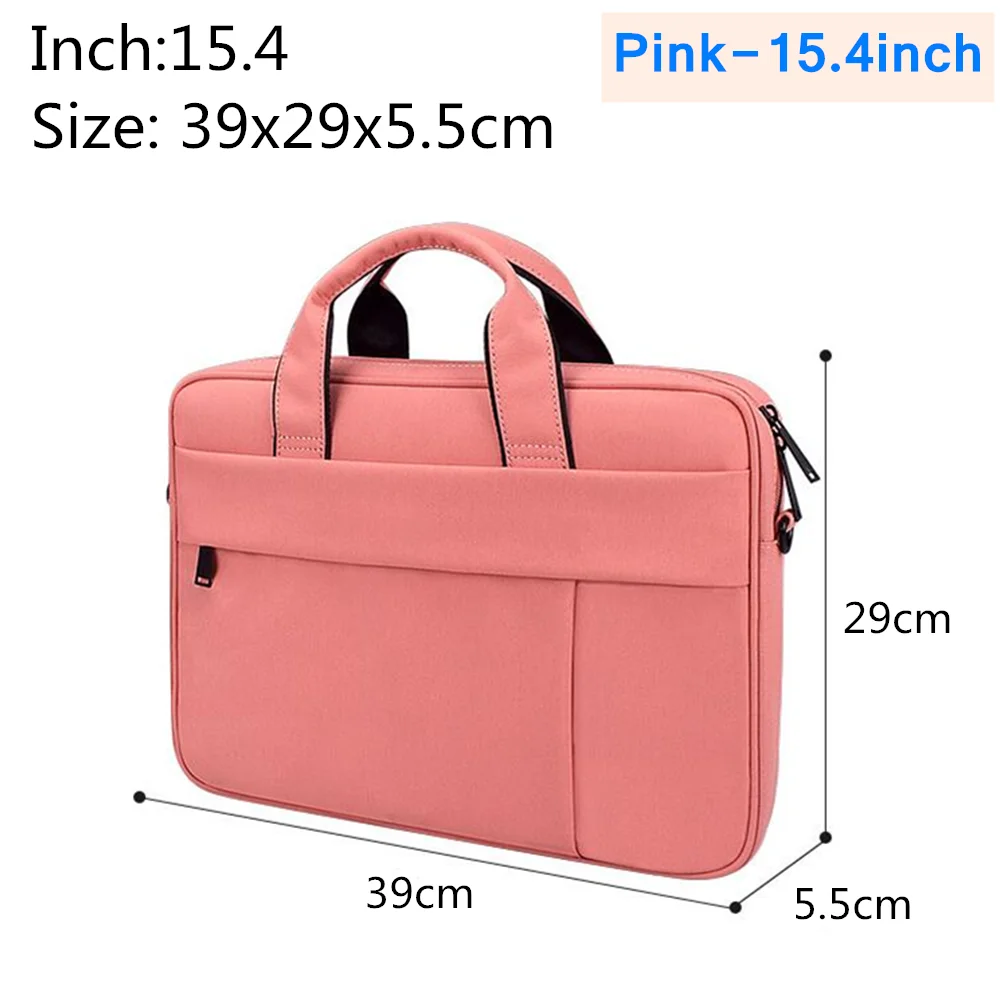 Pink-15.4inch Новая сумка для ноутбука 13,3 14,1 15,4 15,6 дюймов водонепроницаемая сумка для ноутбука на плечо для Apple Millet унисекс портфель - Цвет: Pink-15.4inch