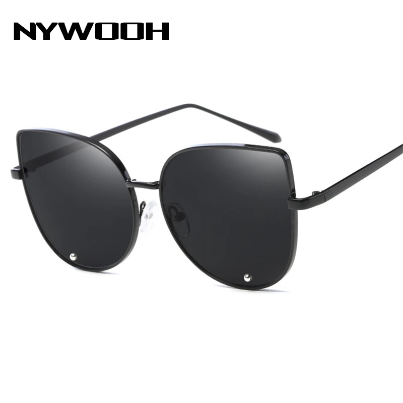 NYWOOH сексуальные солнцезащитные очки кошачий глаз, женские модные брендовые градиентные солнцезащитные очки, розовые черные линзы, очки UV400
