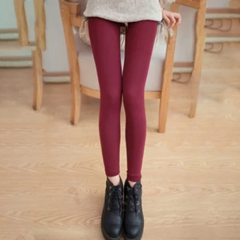 

High Quality Women's Warm Leggings Autumn Fashion Plus Thin Velvet Pants Female Solid High Elastic Waist Slim Leggings Trousers