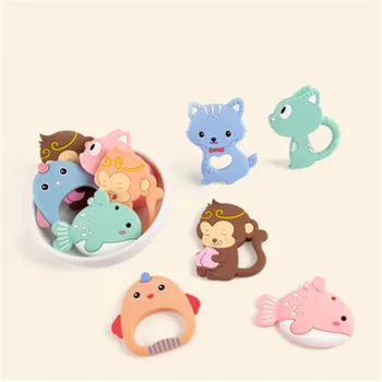 

1Pcs DIY Monkey bird Animal Grade Silicone Beads Baby Teethers Nursing Chew Silicone DIY Pacifier Pendant Accessories Teething