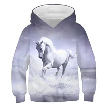 

2022 New Animal Horse Hoodie Children's Hoodie Hoodie Boys Girls Casual Fashion Harajuku Fun Children's Clothing Boys Sweatshirt