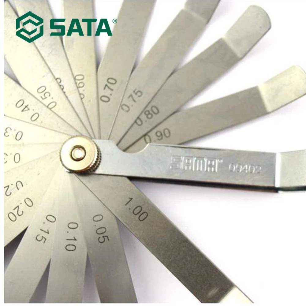 Инструмент SATA 16pc измерительный инструмент из нержавеющей стали feeler gauge 0,05-1,00 мм 09402