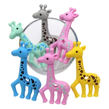 Joepada 1Pc Giraffe Teether DIY Pacifier Chian Clips Toy BPA Free Baby Products For Teething Silicone Beads 1