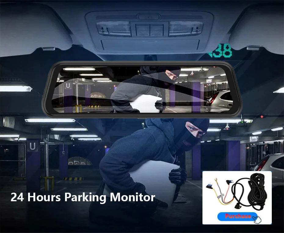 QUIDUX 1" автомобильное зеркало заднего вида с двумя объективами, видеорегистратор для потоковой передачи данных, Полноэкранный сенсорный видеорегистратор ночного видения FHD 1080 P, видеорегистратор для автомобиля