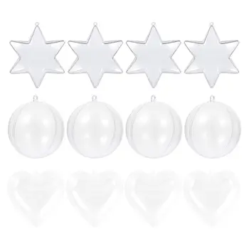 

15Pcs Bath Bomb Mold Practical Portable Xmas Plastic Balls Clear Plastic Balls DIY Fillable Balls Transparent Bauble for Decor
