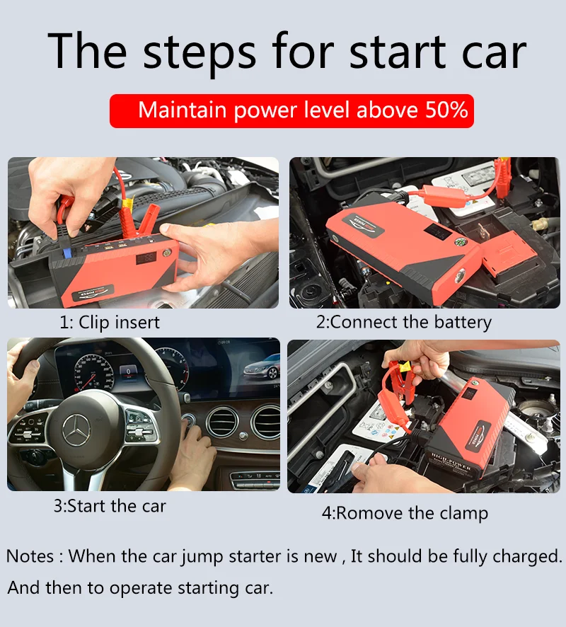 Автомобильное зарядное устройство для автомобильного аккумулятора Booster 20000mAh 12V автомобильный прыжок