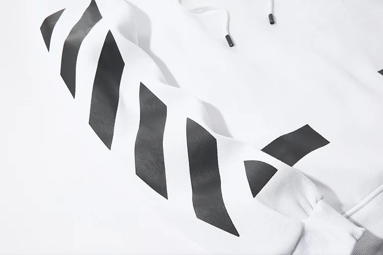 19ss OFF-WHITE C/O Arrow Men Women fleece fashion Cotton sports autumn winter print Sweatshirt streetwear Loose hoodie jacket