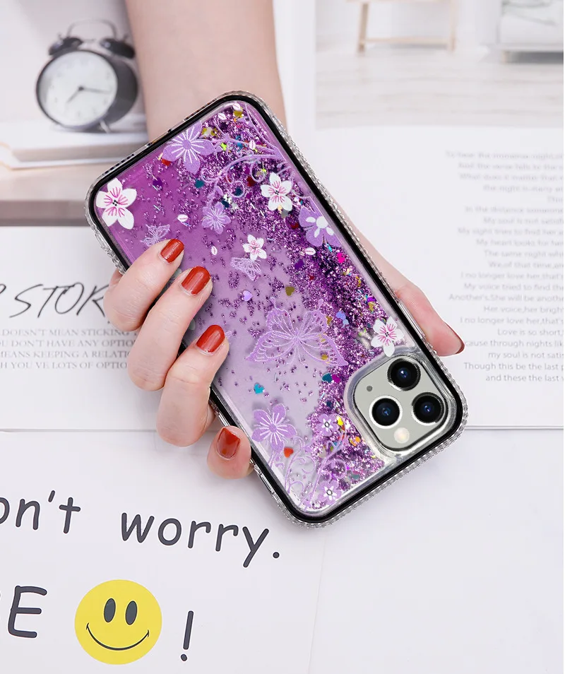 10pcs Glitter Bling Quicksand Rhinestone Phone