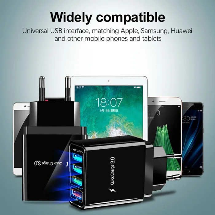 QC3.0 быстрое зарядное устройство 4 usb порта концентратор настенное зарядное устройство адаптер питания ING-SHIPPING