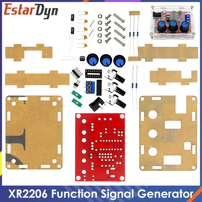 DIY Function Signal Generator Kit - Adjustable Frequency & Amplitude, Sine/Triangle/Square Wave Output, 1Hz-1MHz Range