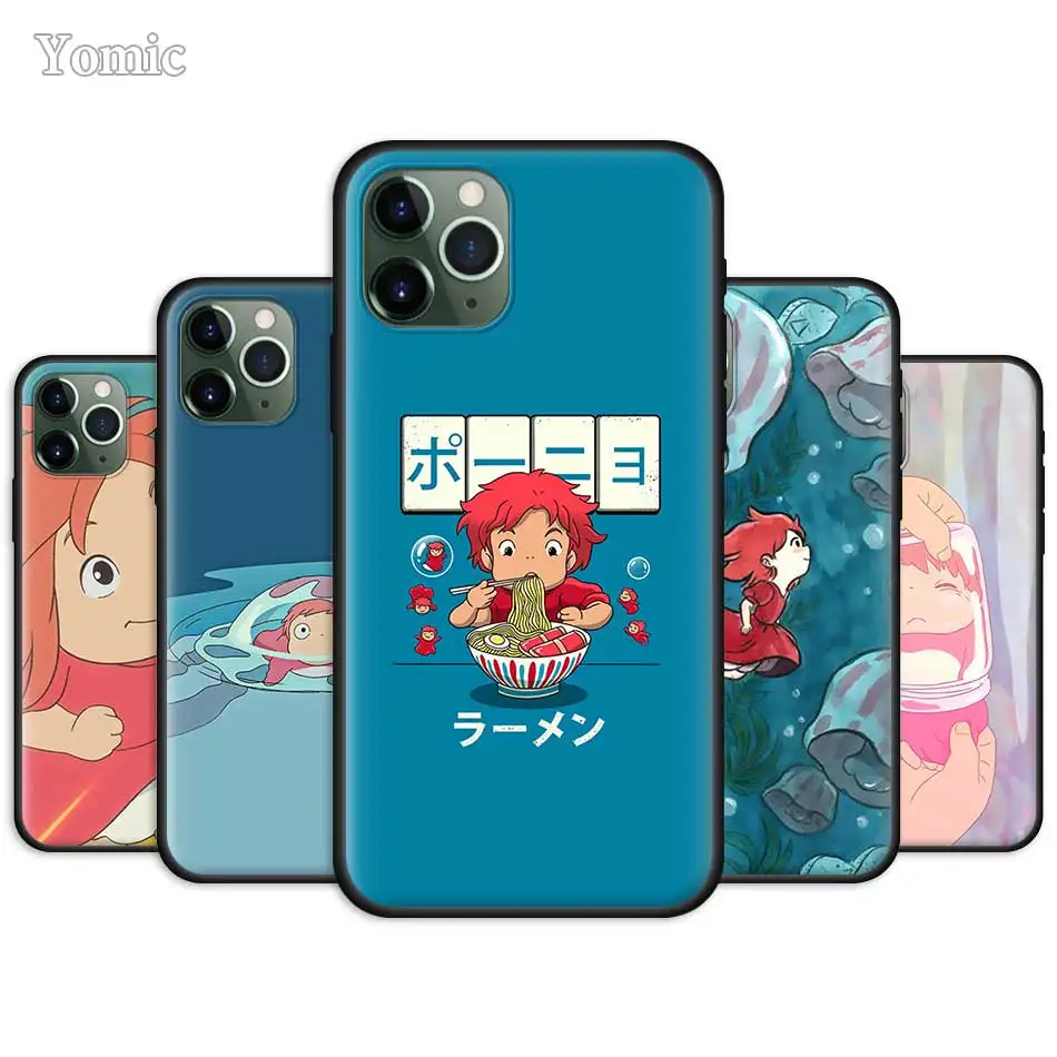 Мягкий чехол Ponyo On The Cliff аниме для Apple iPhone 11 Pro XR X XS MAX 7 8 6 6S Plus 5 5S SE 5C Черный силиконовый чехол для телефона