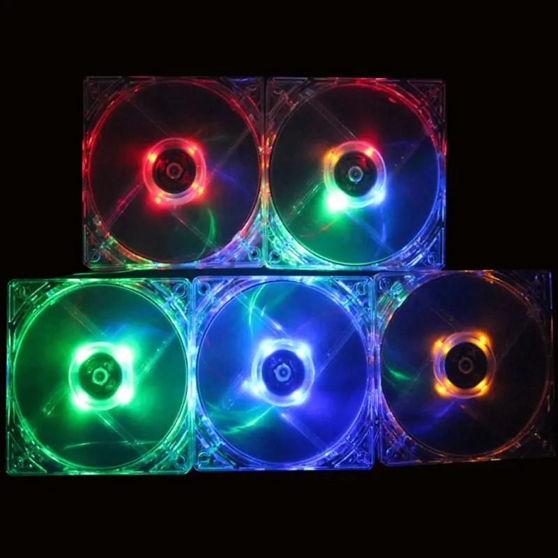 

Easy Installation Transparent 4 LED Light Plastic PC Computer Laptop Case Cooling Fan Cooler Radiator Devices
