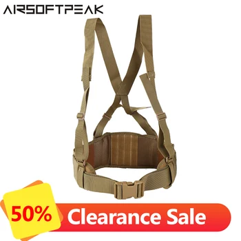 

Tactical Molle Waist Belt H-shaped Combat Military 1000D Nylon Belt Adjustable Soft Padded Girdle With Harness