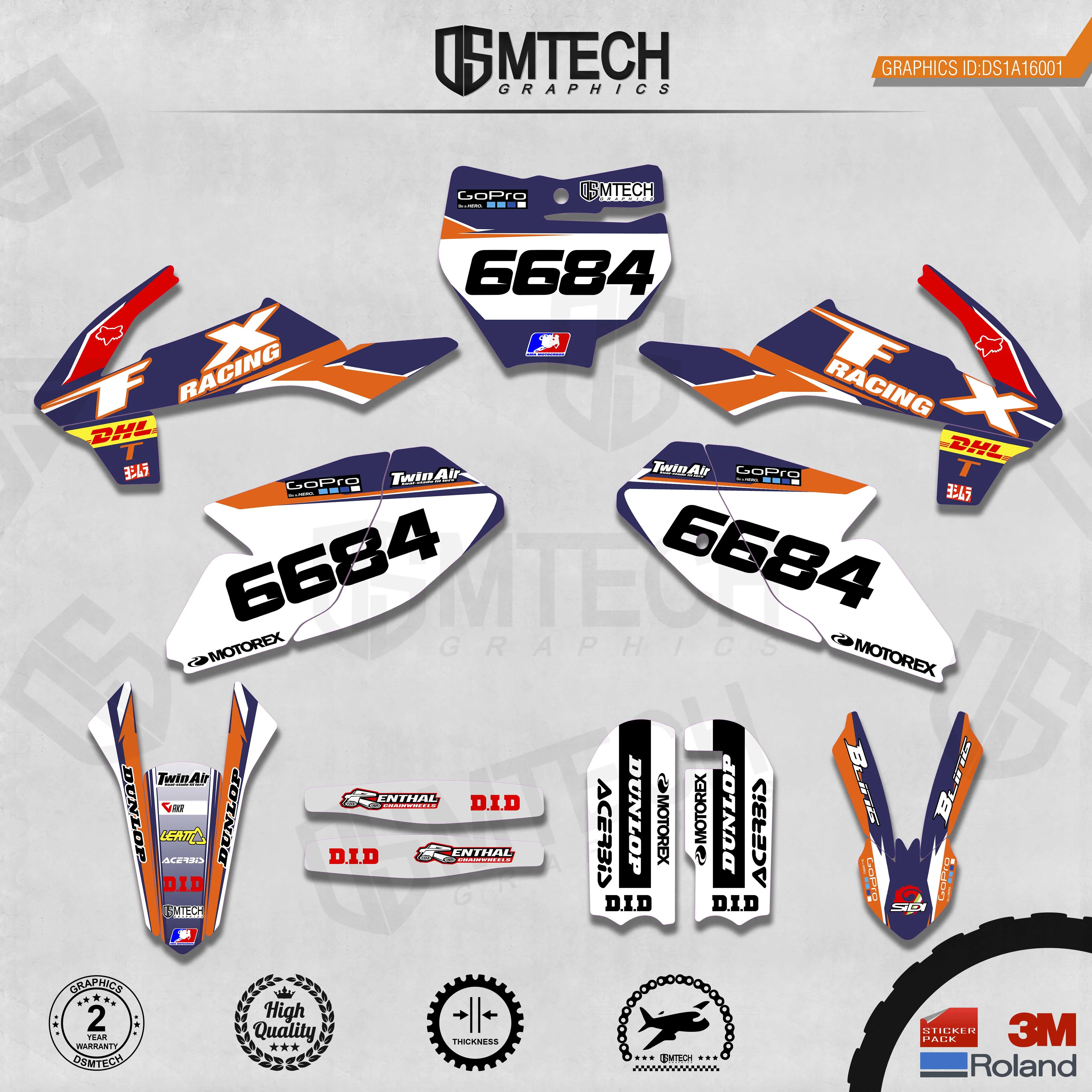 

DSMTECH Customized Team Graphics Backgrounds Decals 3M Custom Stickers For 2016 2017 2018 2019 2020 SX65 001