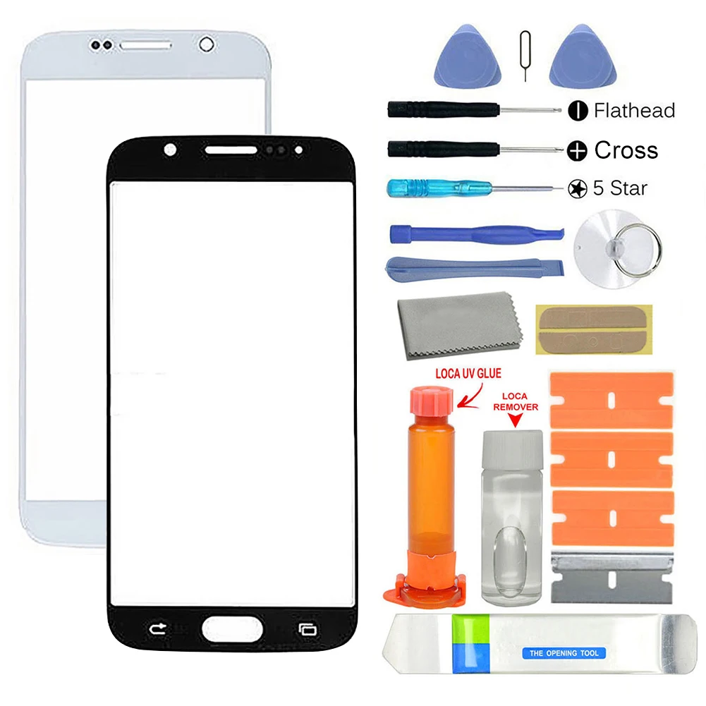 УФ клей Переднее стекло на экран Замена Ремонтный комплект для Samsung Galaxy S6 G920