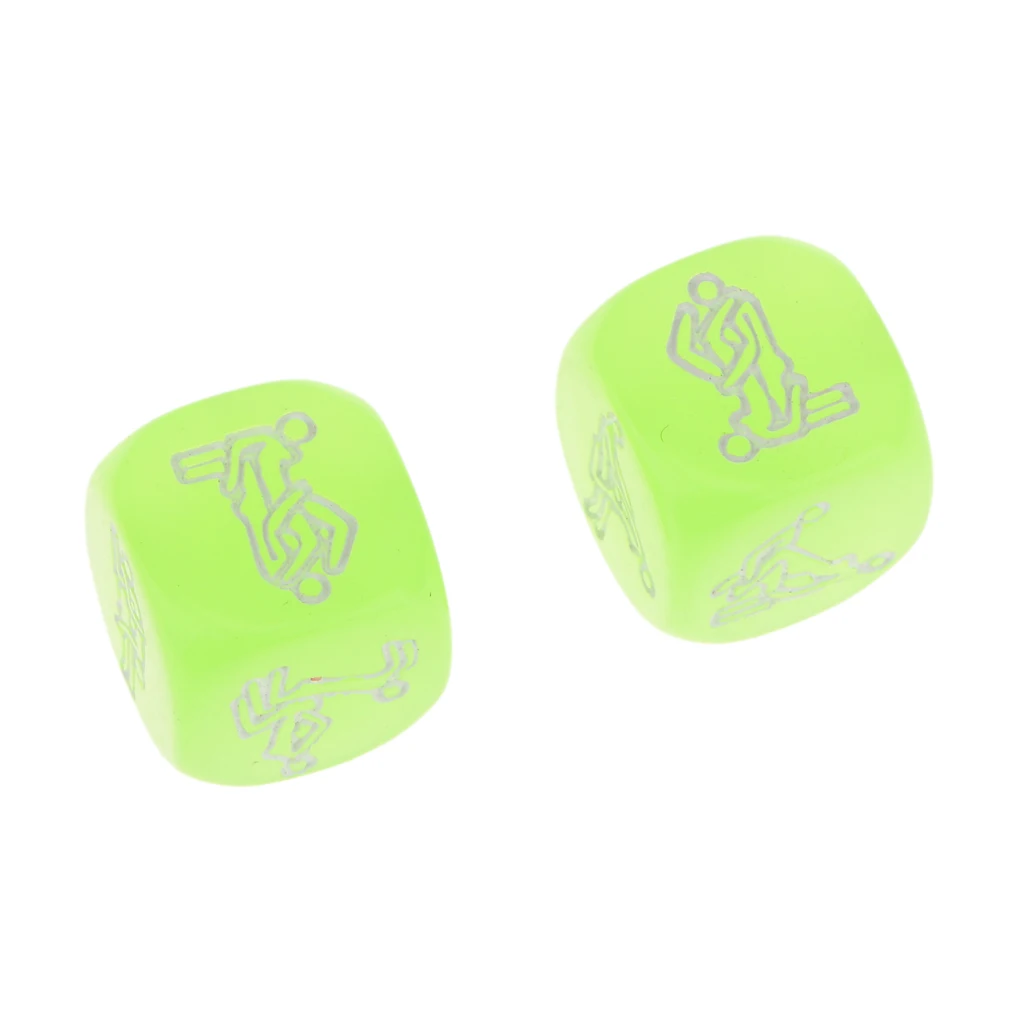 Adult Sex Glow Dice Game Love Gambling Romance Erotic Craps Toy Green Color