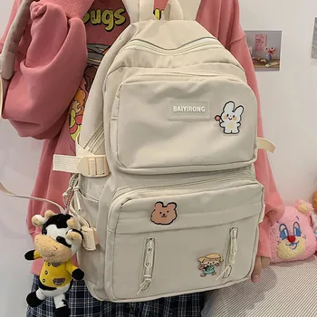 

HOCODO New Multi-Zip Nylon Women'S Backpack Zipper Schoolbag Anti Theft Women Packbag College Student Bags Travel Bag Mochila